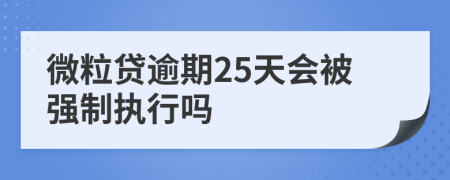 微粒贷逾期25天会被强制执行吗