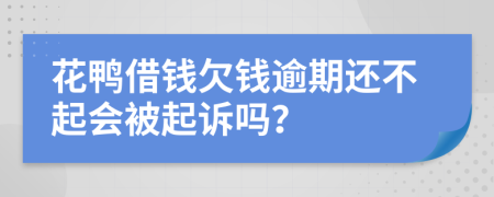 花鸭借钱欠钱逾期还不起会被起诉吗？