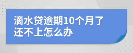 滴水贷逾期10个月了还不上怎么办