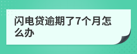 闪电贷逾期了7个月怎么办