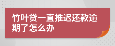 竹叶贷一直推迟还款逾期了怎么办