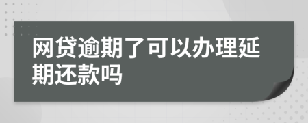 网贷逾期了可以办理延期还款吗