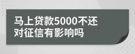 马上贷款5000不还对征信有影响吗