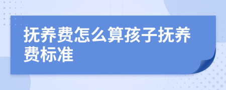 抚养费怎么算孩子抚养费标准