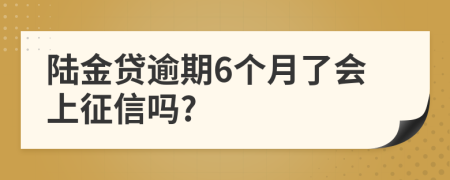 陆金贷逾期6个月了会上征信吗?