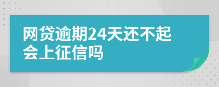 网贷逾期24天还不起会上征信吗