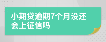 小期贷逾期7个月没还会上征信吗