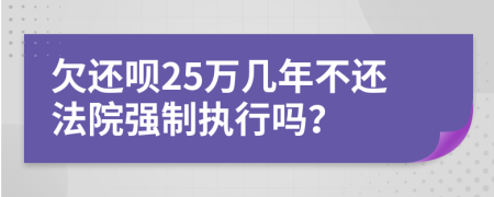 欠还呗25万几年不还法院强制执行吗？