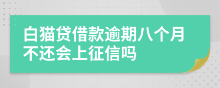 白猫贷借款逾期八个月不还会上征信吗