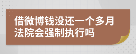 借微博钱没还一个多月法院会强制执行吗