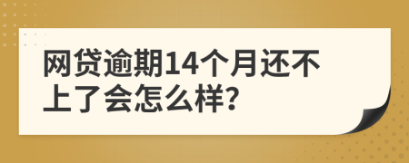 网贷逾期14个月还不上了会怎么样？