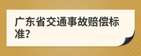 广东省交通事故赔偿标准？