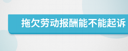 拖欠劳动报酬能不能起诉