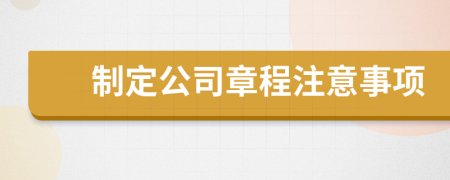 制定公司章程注意事项