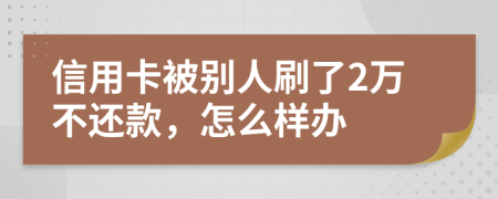 信用卡被别人刷了2万不还款，怎么样办