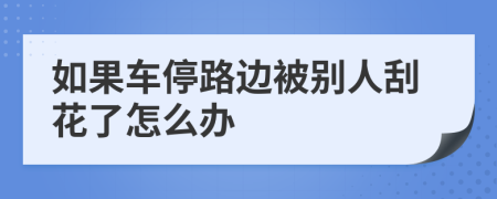 如果车停路边被别人刮花了怎么办