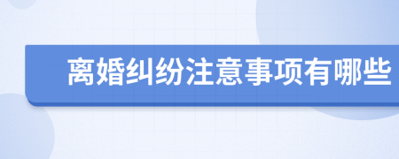 离婚纠纷注意事项有哪些