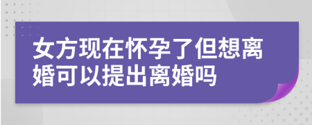 女方现在怀孕了但想离婚可以提出离婚吗