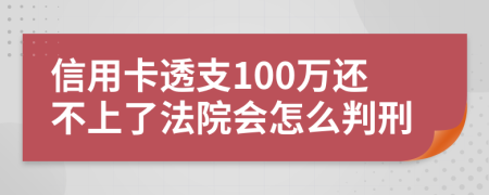 信用卡透支100万还不上了法院会怎么判刑