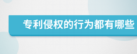 专利侵权的行为都有哪些