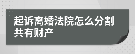 起诉离婚法院怎么分割共有财产