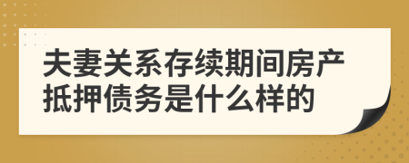 夫妻关系存续期间房产抵押债务是什么样的