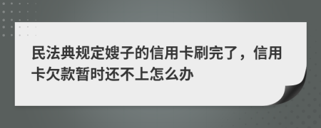 民法典规定嫂子的信用卡刷完了，信用卡欠款暂时还不上怎么办