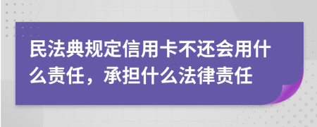 民法典规定信用卡不还会用什么责任，承担什么法律责任