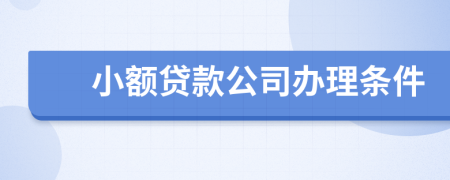 小额贷款公司办理条件