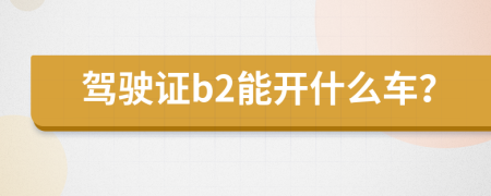 驾驶证b2能开什么车？