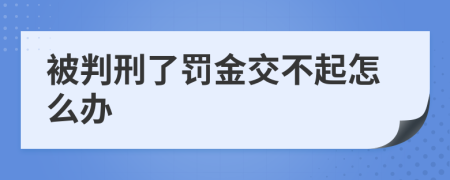 被判刑了罚金交不起怎么办