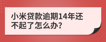 小米贷款逾期14年还不起了怎么办？
