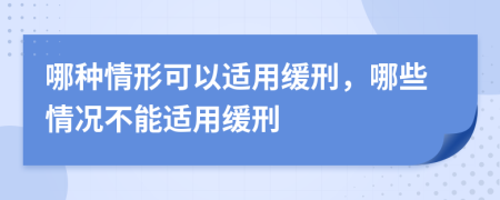 哪种情形可以适用缓刑，哪些情况不能适用缓刑