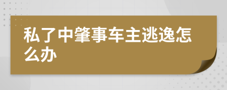 私了中肇事车主逃逸怎么办