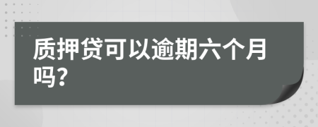 质押贷可以逾期六个月吗？