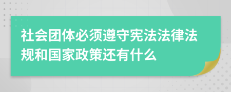 社会团体必须遵守宪法法律法规和国家政策还有什么