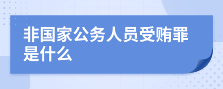 非国家公务人员受贿罪是什么