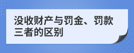 没收财产与罚金、罚款三者的区别