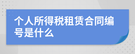 个人所得税租赁合同编号是什么