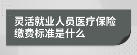 灵活就业人员医疗保险缴费标准是什么