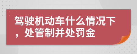 驾驶机动车什么情况下，处管制并处罚金