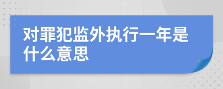 对罪犯监外执行一年是什么意思