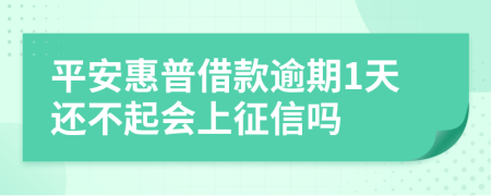 平安惠普借款逾期1天还不起会上征信吗