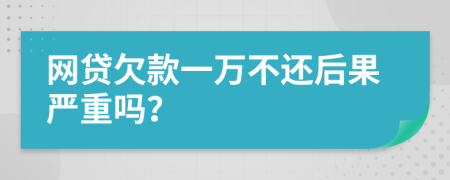 网贷欠款一万不还后果严重吗？