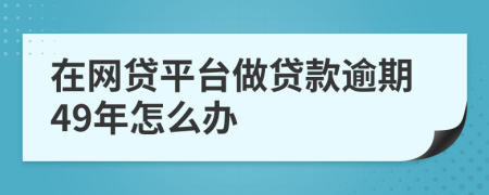 在网贷平台做贷款逾期49年怎么办