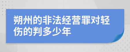 朔州的非法经营罪对轻伤的判多少年