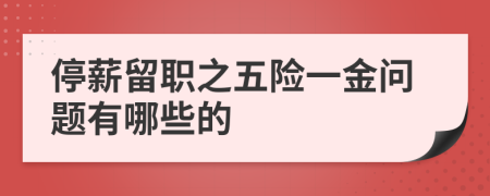 停薪留职之五险一金问题有哪些的