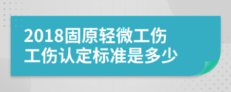 2018固原轻微工伤工伤认定标准是多少
