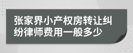 张家界小产权房转让纠纷律师费用一般多少