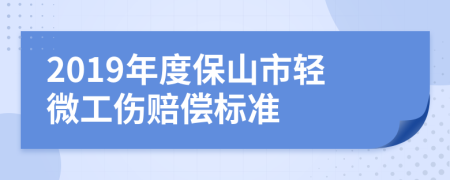 2019年度保山市轻微工伤赔偿标准